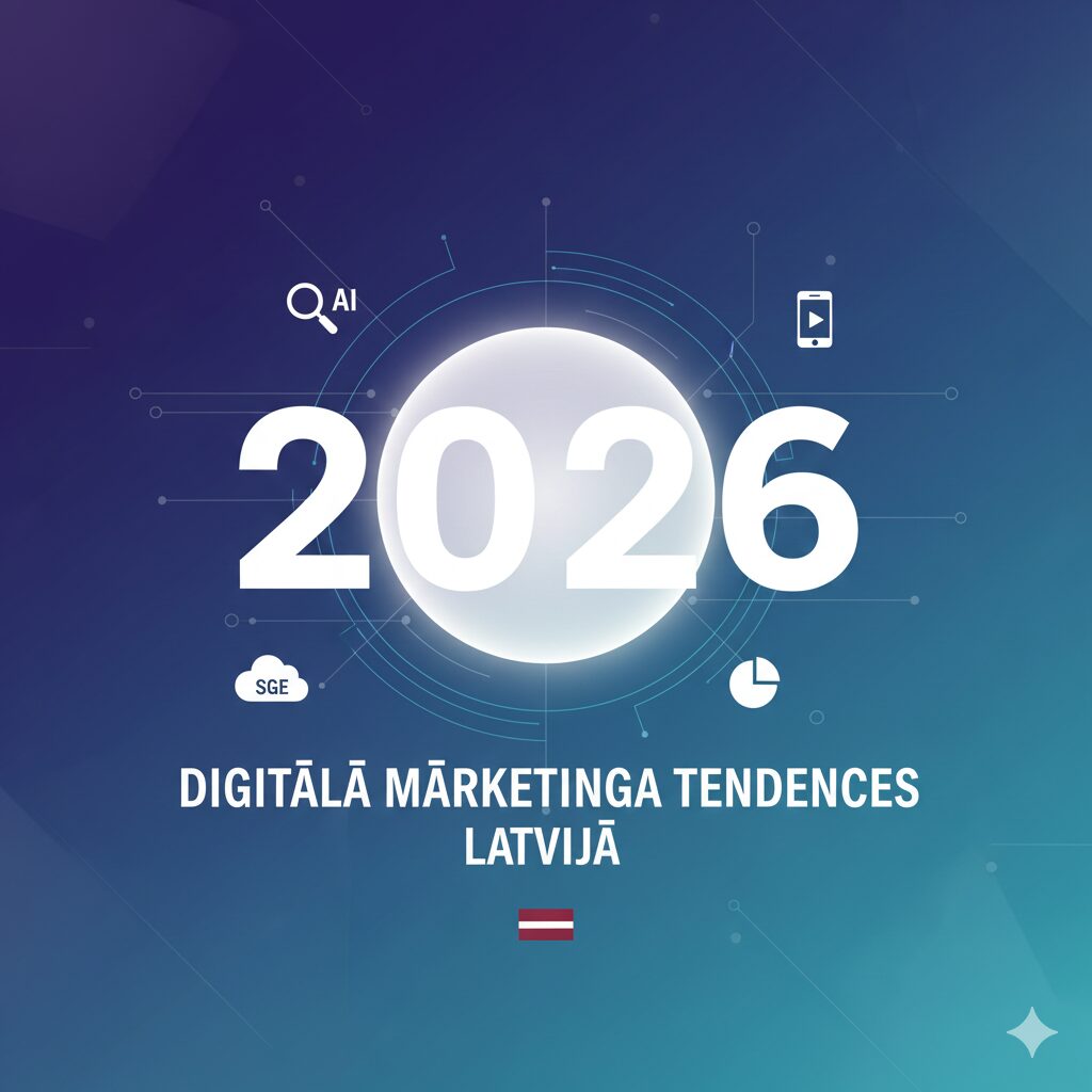 Digitālā mārketinga tendences Latvijā 2026. gadā.