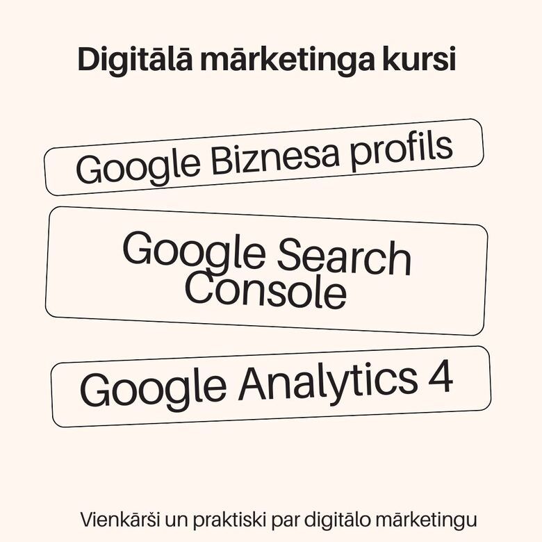 Google Analytics,  Google Search Console un Google My Business lekcijas ieraksts