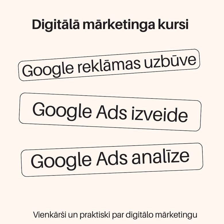 Google reklāmas uzbūve un Google Ads praktiskā izveide lekcijas ieraksts