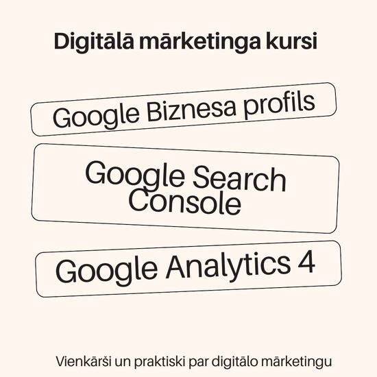 Google Analytics,  Google Search Console un Google My Business lekcijas ieraksts