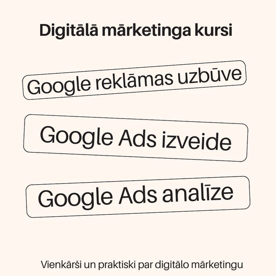 Google reklāmas uzbūve un Google Ads praktiskā izveide lekcijas ieraksts
