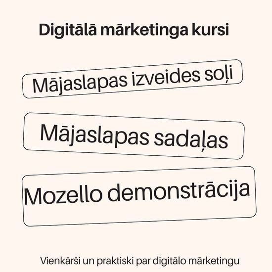 Mājaslapas un e-veikala izveide: No stratēģijas līdz Mozello